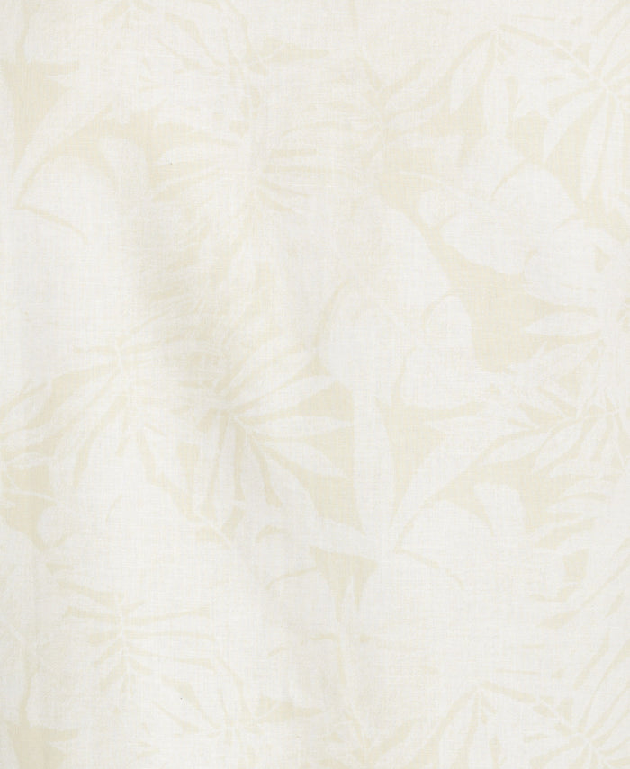 Cubavera Linen Blend Tonal Multi Leaf Print Shirt Bleached Sand