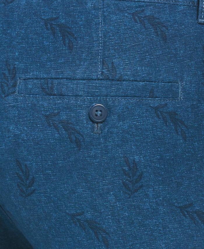 Cubavera Linen Blend Tropical Leaf Print Short Titan