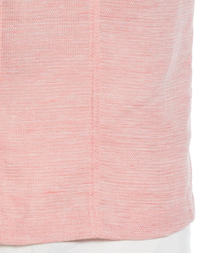 Cubavera Linen Blend Tuck Panel Dobby Shirt Spiced Coral