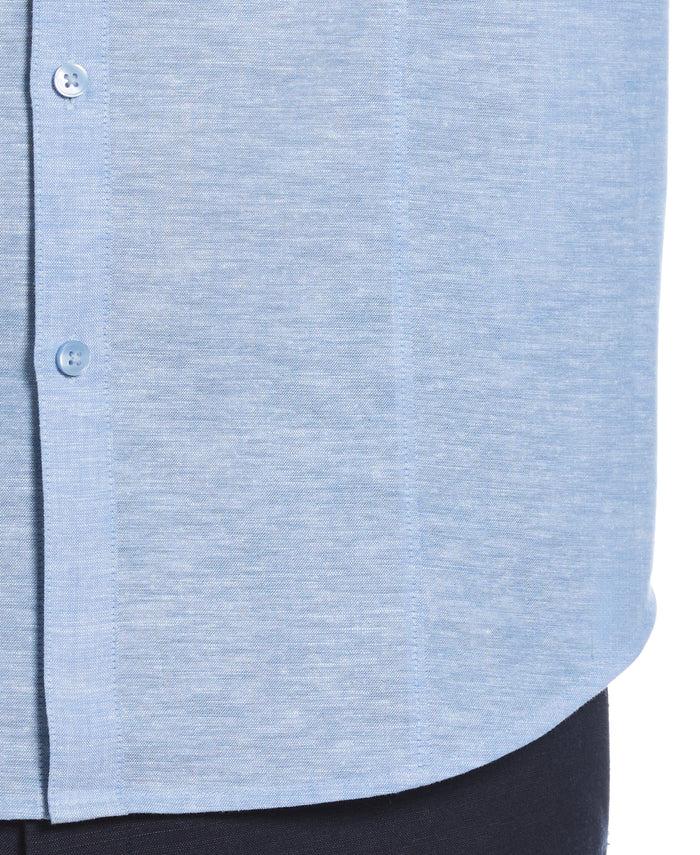 Cubavera Linen Blend Tuck Panel Shirt Parisian Blue