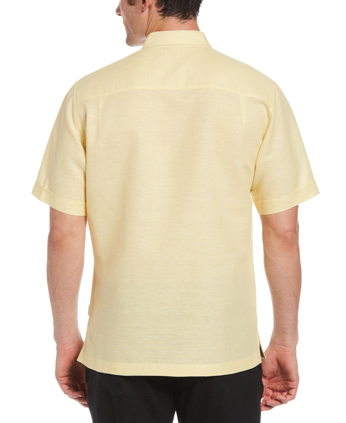 Cubavera Linen-Blend Yarn Dye Stripe Guayabera Shirt Banana Crepe