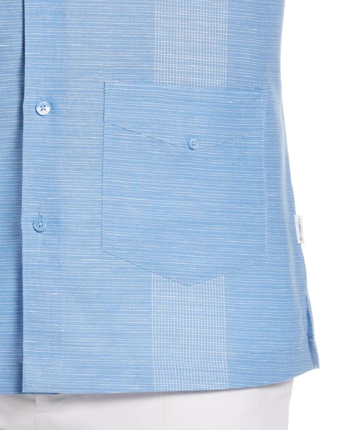 Cubavera Linen-Blend Yarn Dye Stripe Guayabera Shirt Little Boy Blue