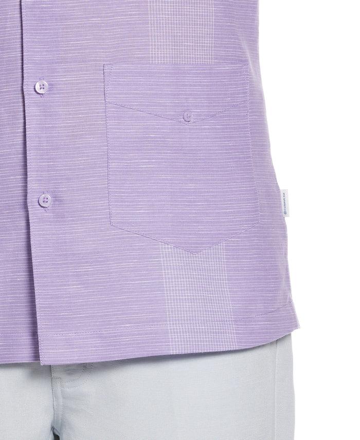 Cubavera Linen-Blend Yarn Dye Stripe Guayabera Shirt Paisley Purple