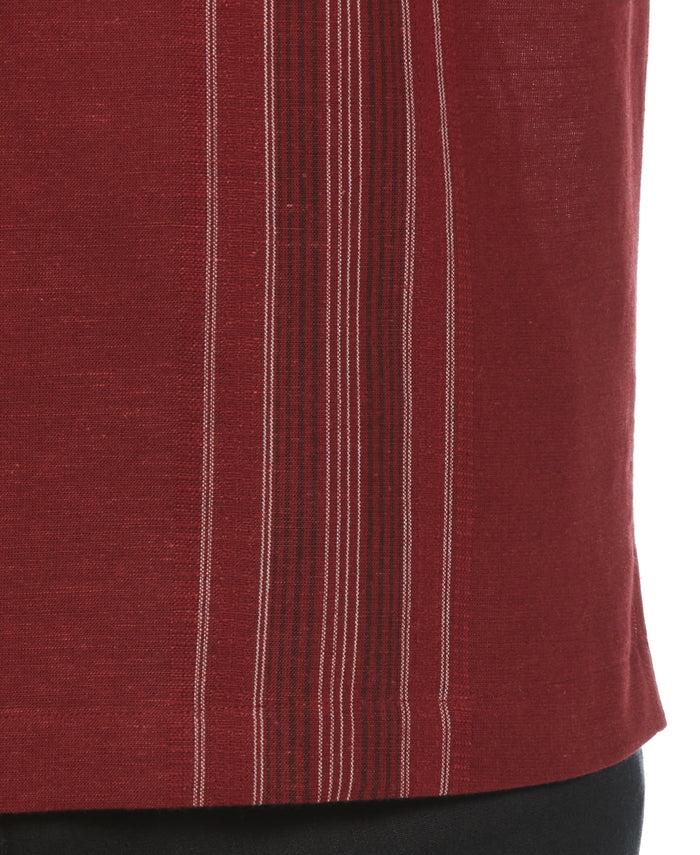 Cubavera Linen Blend Yarn Dyed Panel Shirt Cabernet