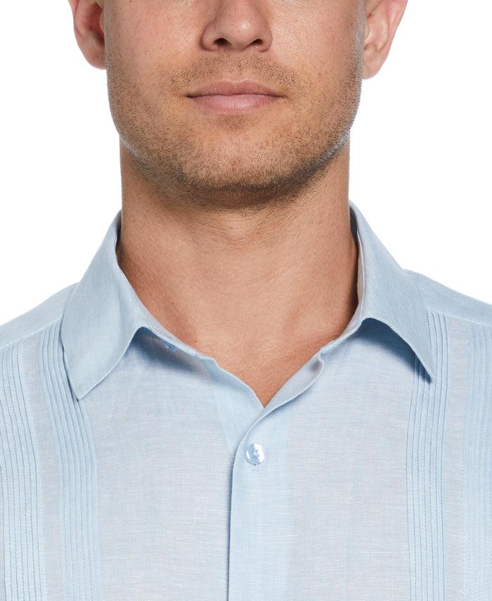 Cubavera Linen Multi-Tuck Guayabera Shirt Dream Blue