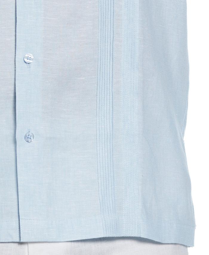 Cubavera Linen Multi-Tuck Guayabera Shirt Dream Blue