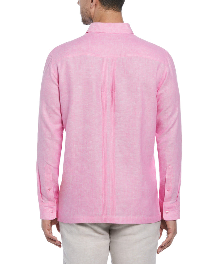 Cubavera Linen Multi-Tuck Guayabera Shirt Strawberry Moon