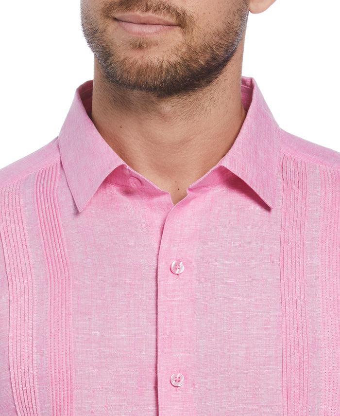 Cubavera Linen Multi-Tuck Guayabera Shirt Strawberry Moon