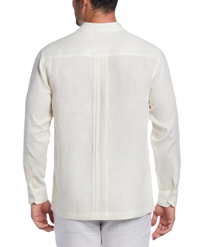 Cubavera Linen Multi-Tuck Guayabera Shirt Whisper White