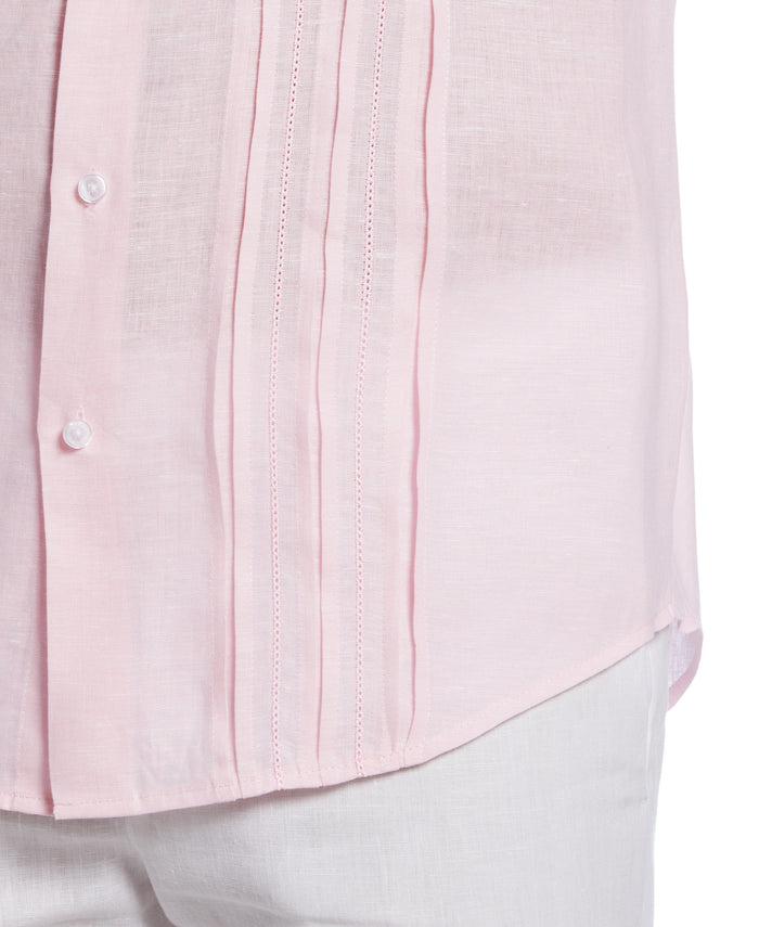 Cubavera Linen Triple Tuck Embroidered Shirt Rose Shadow