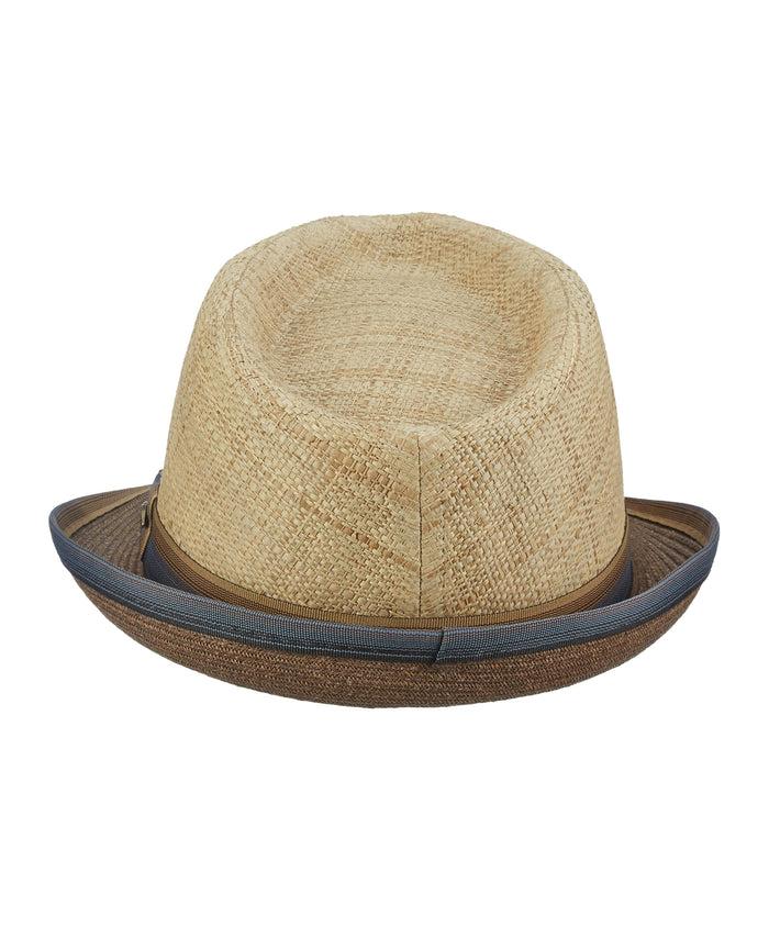 Cubavera Matte Raffia Fedora With Paper Braid Brim Wood