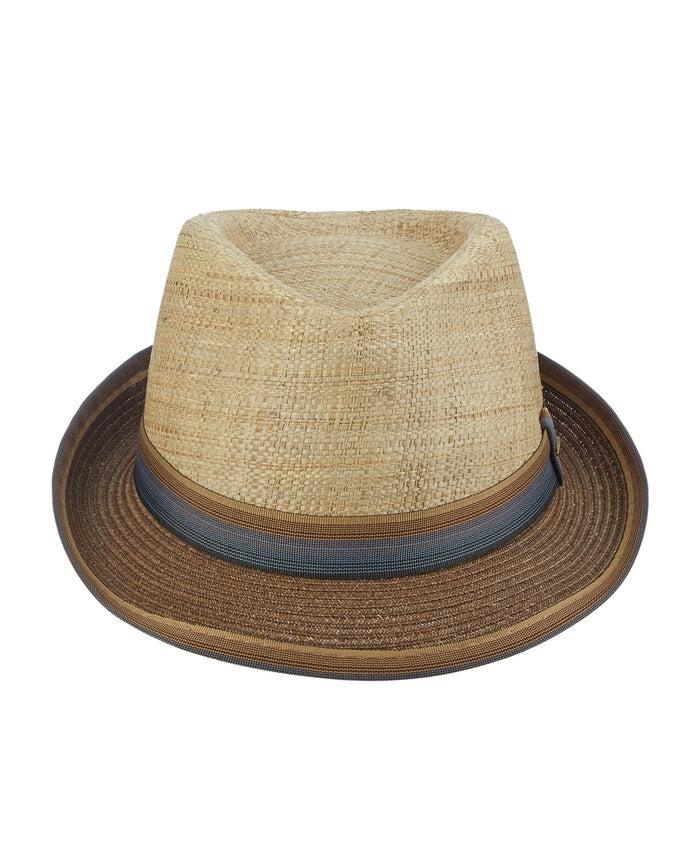 cubavera Matte Raffia Fedora With Paper Braid Brim Wood