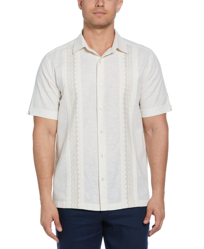 cubavera Multi-Tuck Embroidered Shirt Bleached Sand