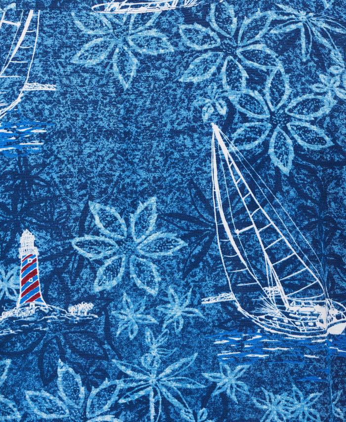 Cubavera Nautical Tropical Print Shirt Blueberry Pancake