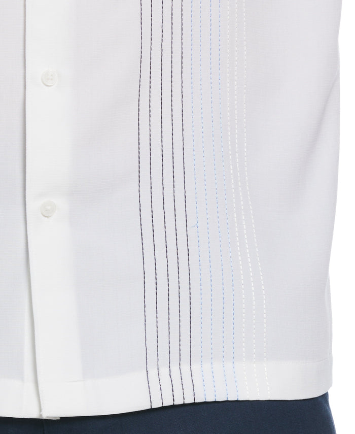 Cubavera Ombre Embroidered Panel Shirt Brilliant White