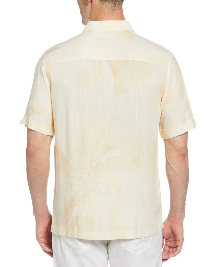 Cubavera Oversized Tropical Placement Print Shirt Antique White