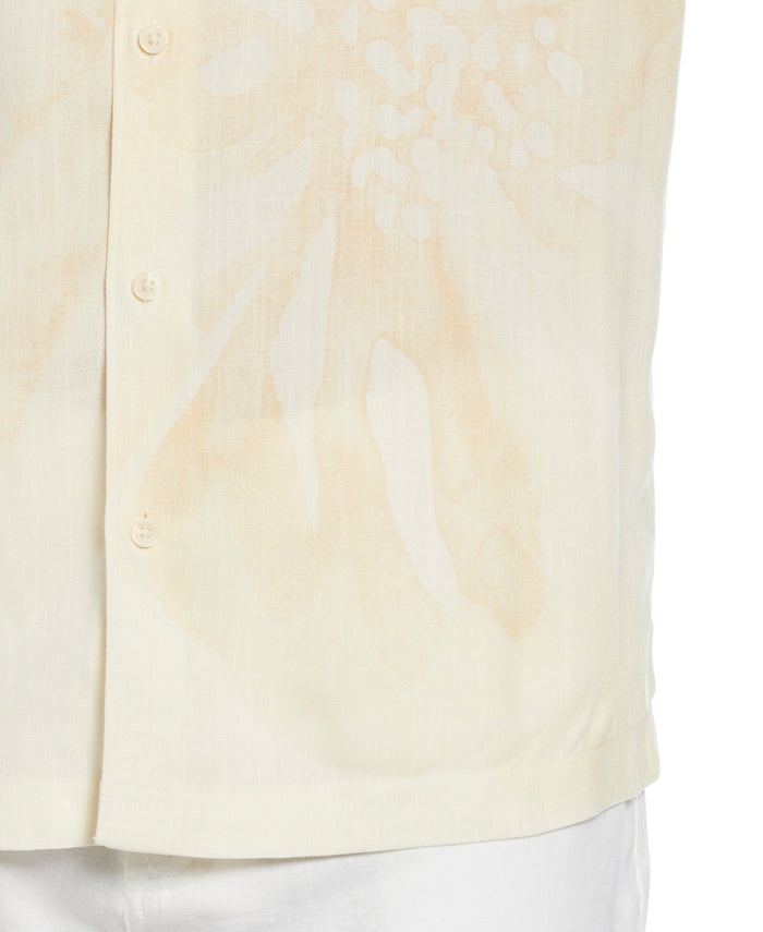 Cubavera Oversized Tropical Placement Print Shirt Antique White