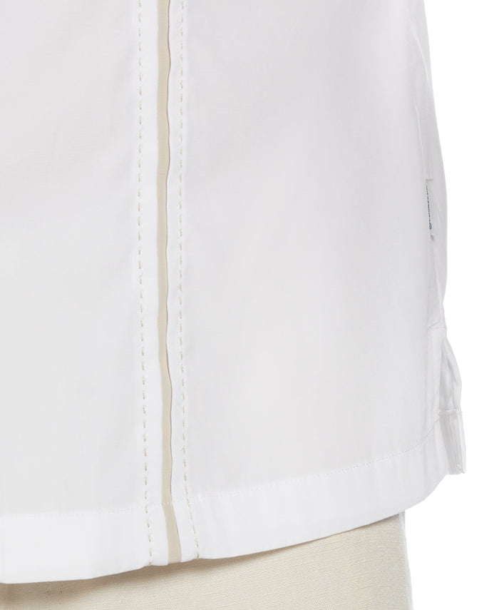 Cubavera Panel Shirt - Contrast Stitching Bright White