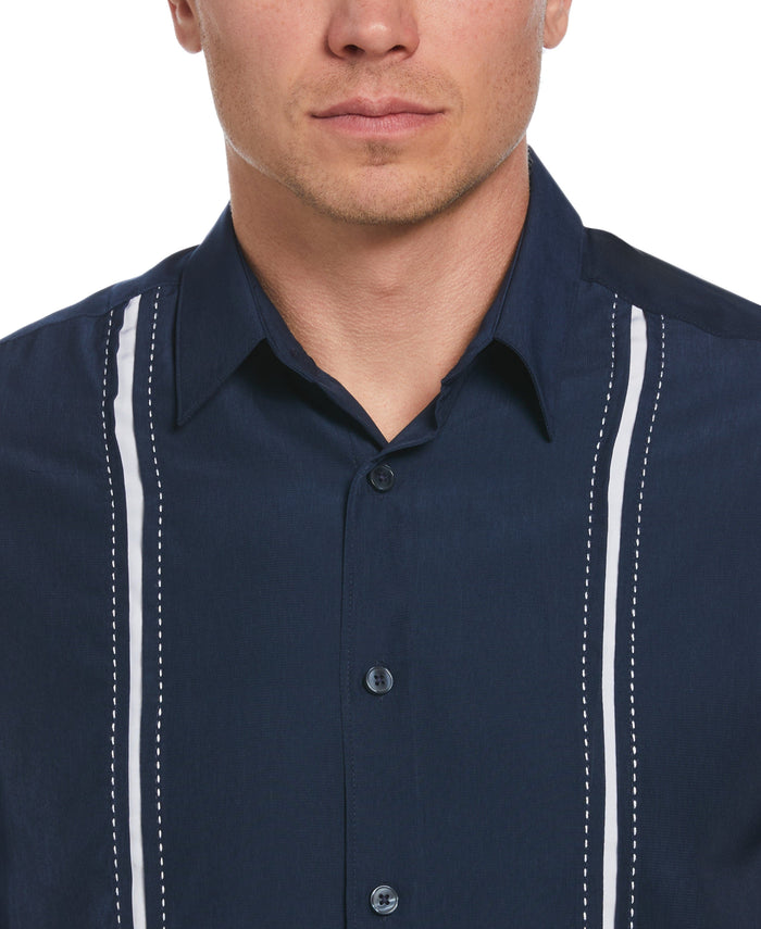 Cubavera Panel Shirt - Contrast Stitching Dress Blues