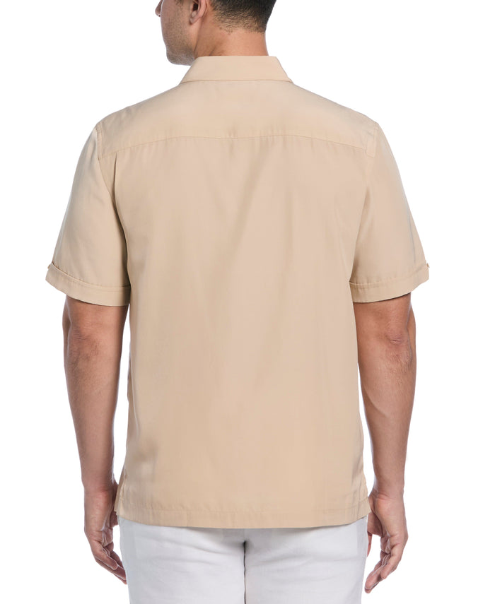 Cubavera Panel Shirt - Contrast Stitching Irish Cream