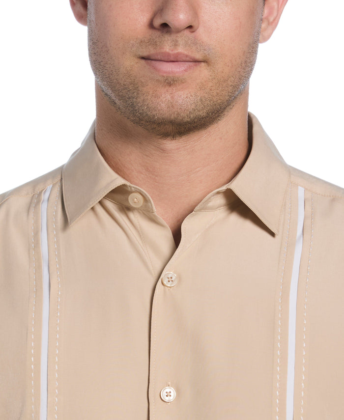 Cubavera Panel Shirt - Contrast Stitching Irish Cream