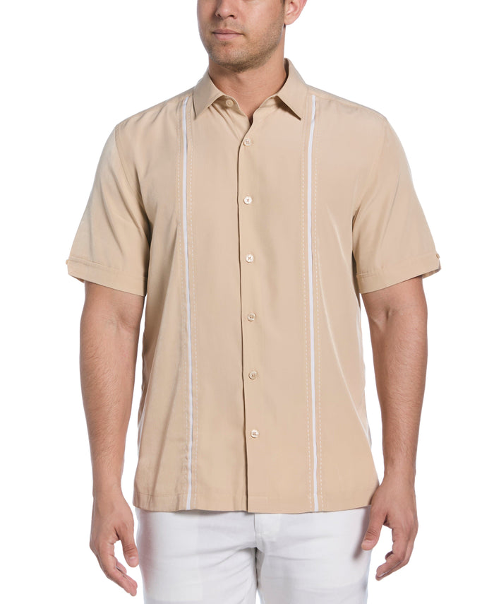 cubavera Panel Shirt - Contrast Stitching Irish Cream