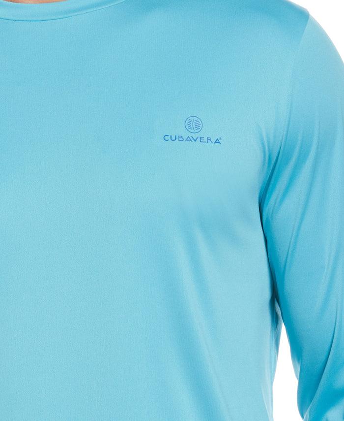 Cubavera Paradise Print Sun Protection Shirt Maui Blue