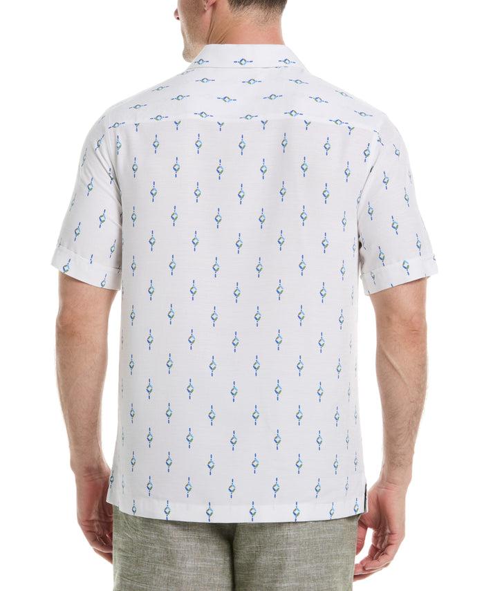 Cubavera Retro Geometric Print Shirt Brilliant White