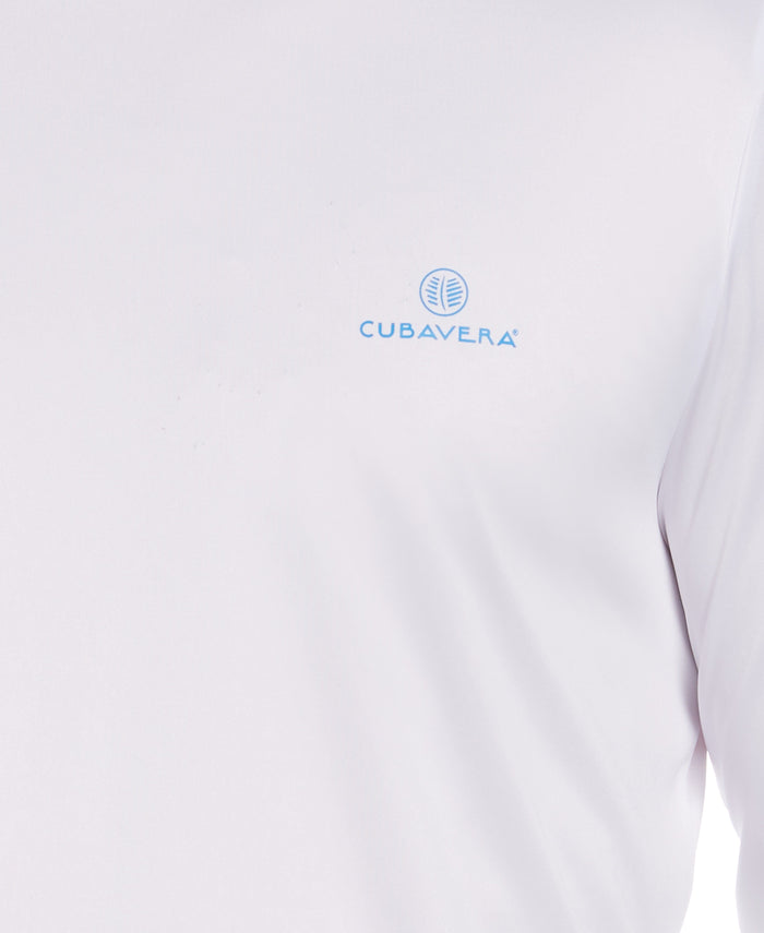 Cubavera Sail Away Print Sun Protection Shirt Brilliant White