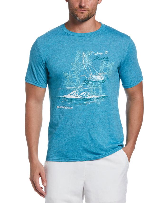Cubavera Sailing To Paradise Print Tee Heather Galapagos Bl