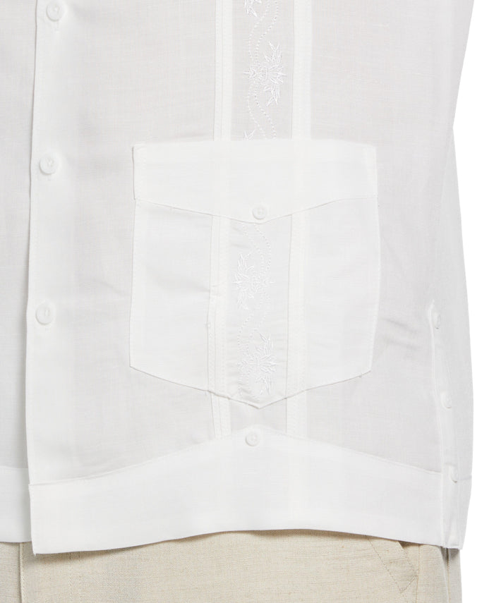 Cubavera Short Sleeve Embroidered Guayabera Bright White