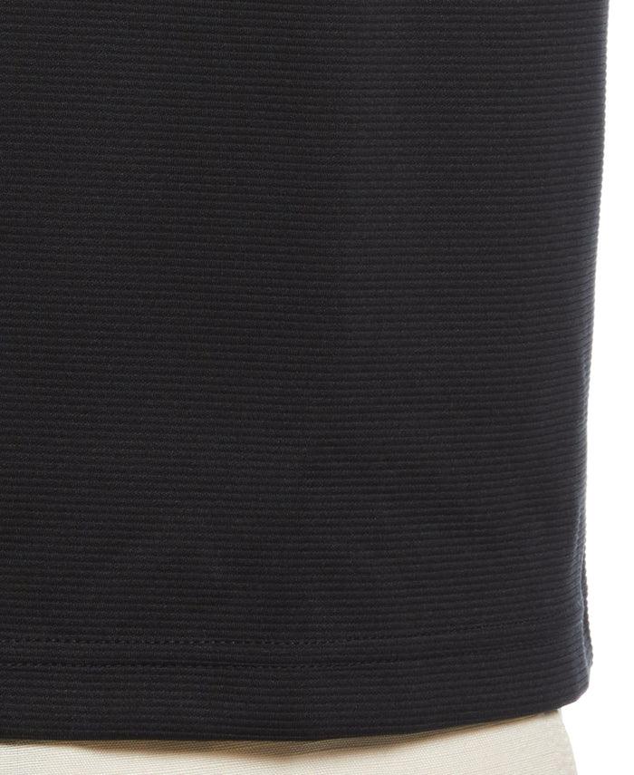 Cubavera Solid Textured 1/4 Zip Pullover Sweater Jet Black