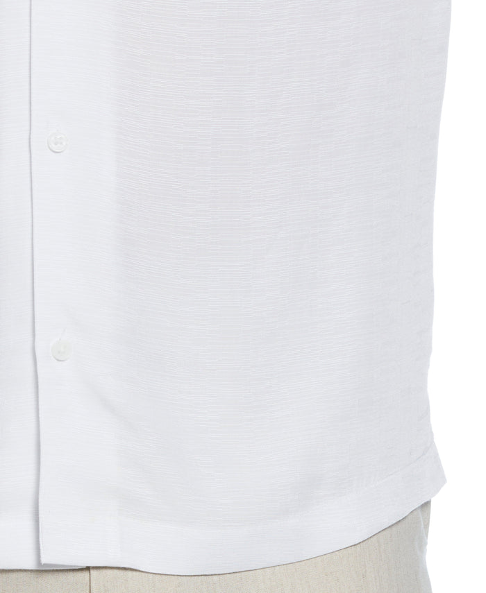 Cubavera Solid Textured Cuban Collar Shirt Brilliant White
