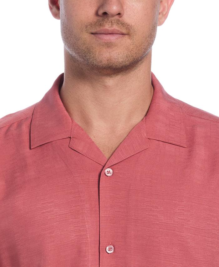 Cubavera Solid Textured Cuban Collar Shirt Dusty Cedar