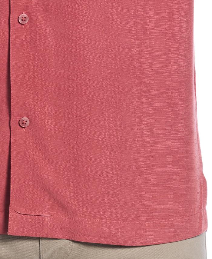 Cubavera Solid Textured Cuban Collar Shirt Dusty Cedar