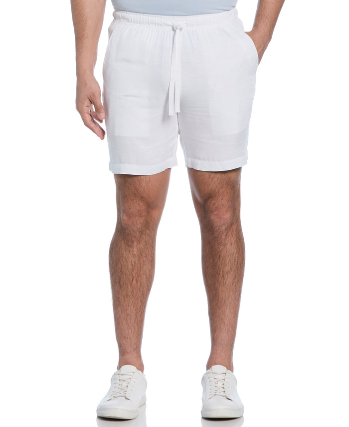 Cubavera Solid Textured Pull On Drawstring Shorts Brilliant White