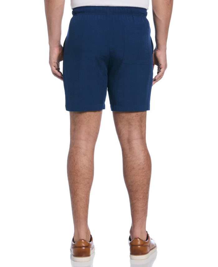 Cubavera Solid Textured Pull On Drawstring Shorts Estate Blue