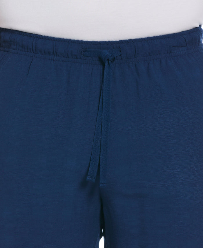 Cubavera Solid Textured Pull On Drawstring Shorts Estate Blue