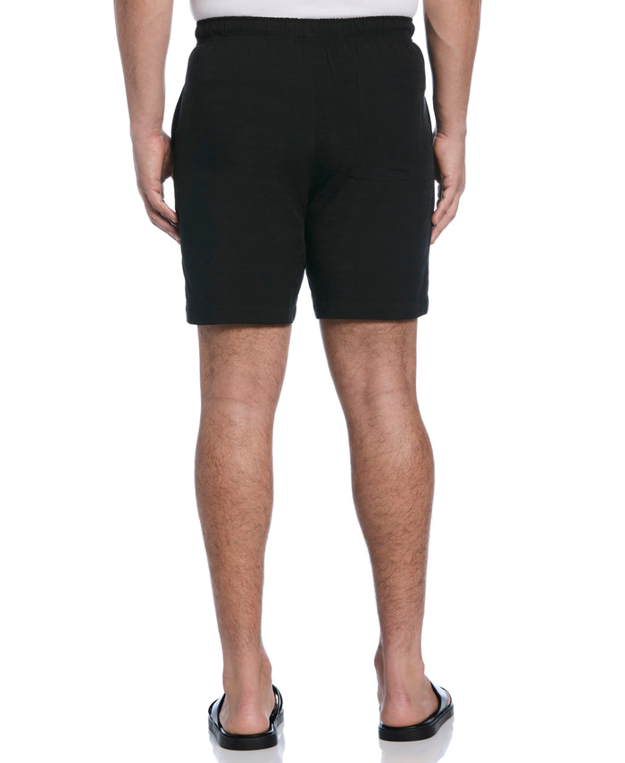 Cubavera Solid Textured Pull On Drawstring Shorts Jet Black