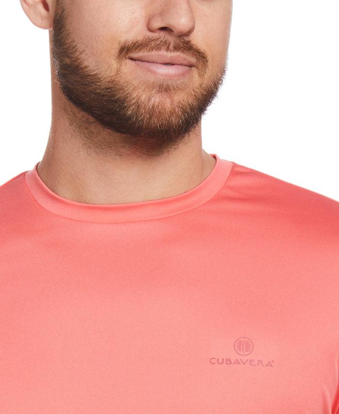 Cubavera Sun Protection Pineapple Print Stretch Shirt Sun Kissed Coral