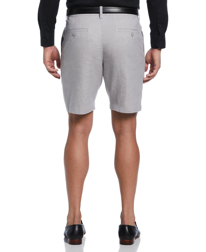 Cubavera Textured Linen-Blend Flat Front Short Sleet