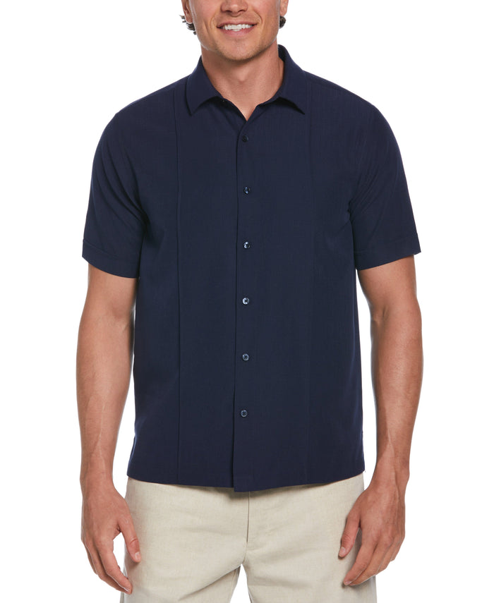 cubavera Textured One-Tuck Panel Shirt Naval Academy