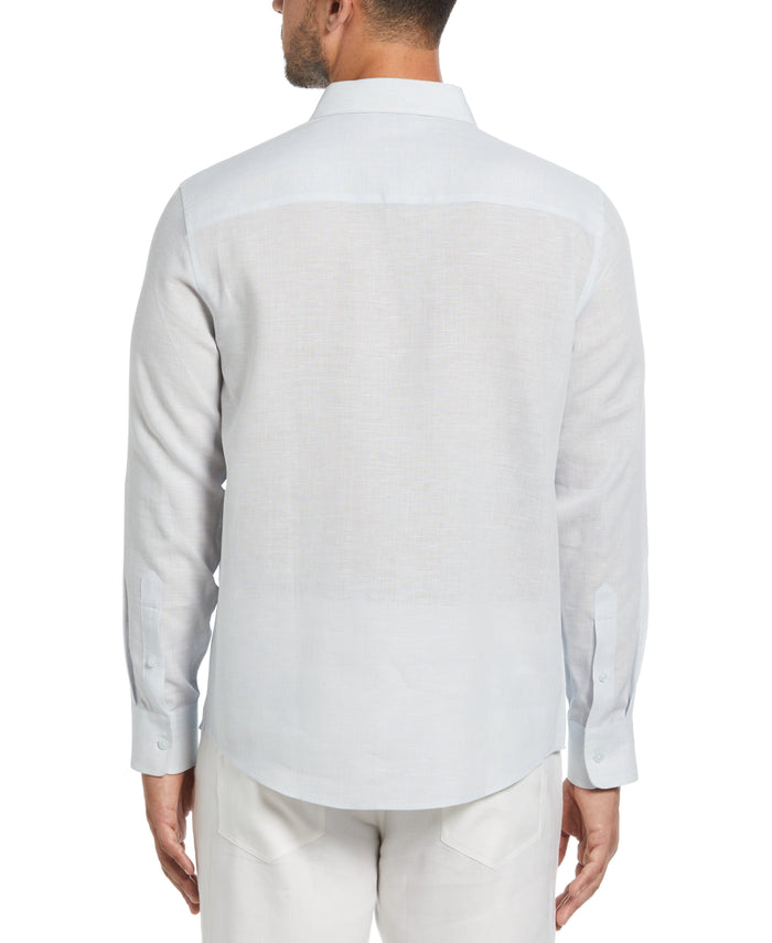 Cubavera Travelselect™ Linen-Blend Long Sleeve Shirt Ballad Blue