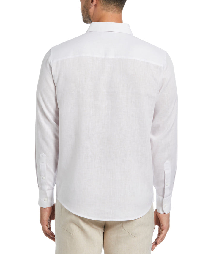 Cubavera Travelselect™ Linen-Blend Long Sleeve Shirt Brilliant White