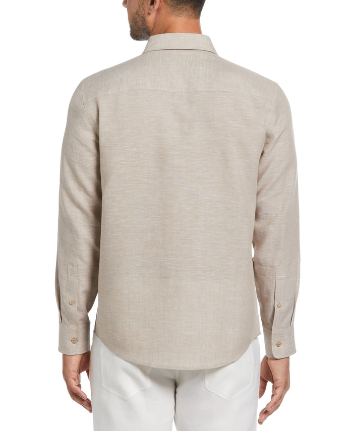 Cubavera Travelselect™ Linen-Blend Long Sleeve Shirt Dune
