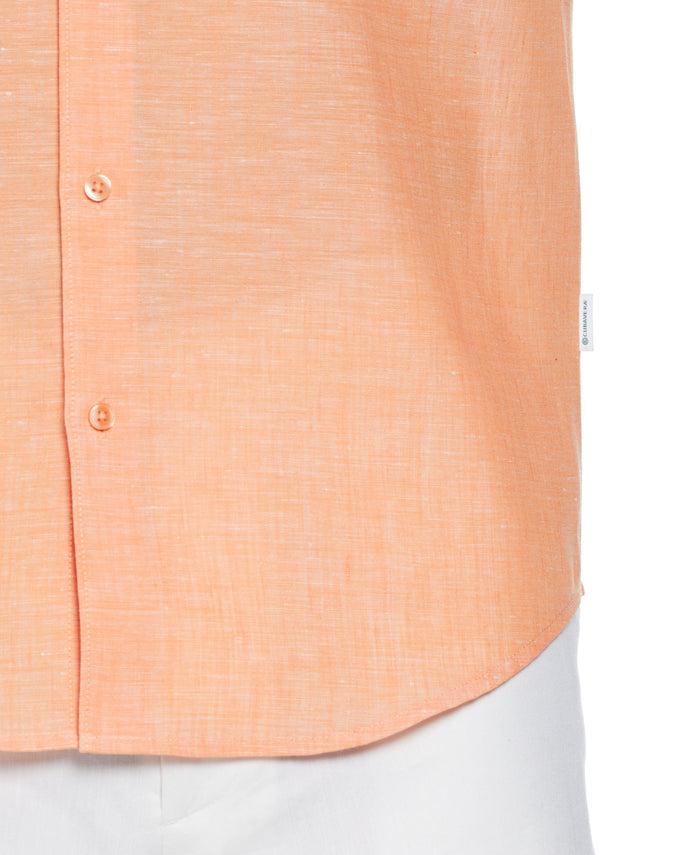 Cubavera TravelSelect™ Linen-Blend One Pocket Shirt Coral Rose