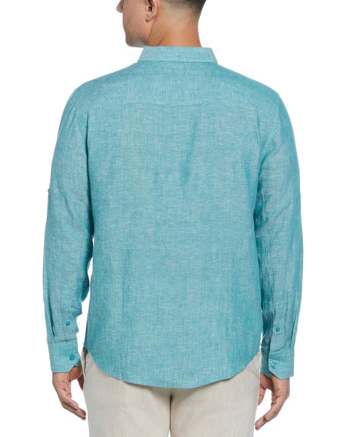 Cubavera Travelselect™ Linen-Blend Rolled Sleeve Shirt Bayou