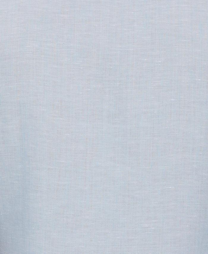 Cubavera Travelselect™ Linen-Blend Rolled Sleeve Shirt Cerulean