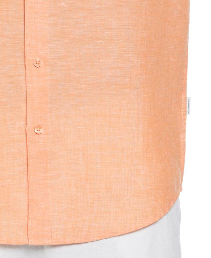 Cubavera Travelselect™ Linen-Blend Rolled Sleeve Shirt Coral Rose