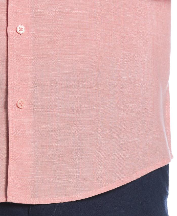 Cubavera Travelselect™ Linen-Blend Rolled Sleeve Shirt Terra Cotta